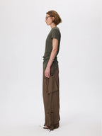 Glossy Multi-Pocket Cargo Trousers