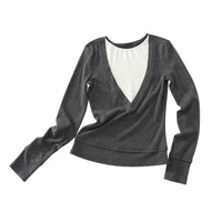 Layered V-Neck Long Sleeve Top