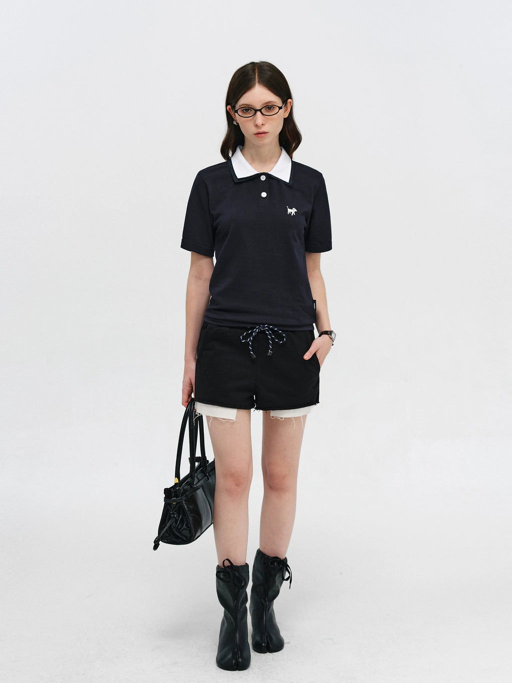 Contrast Collar Slim Polo Shirt