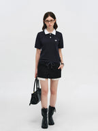 Contrast Collar Slim Polo Shirt