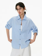 Lyocell Cotton Embroidered Button-Down Shirt