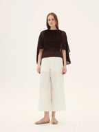 Lace Overlay Cape Blouse