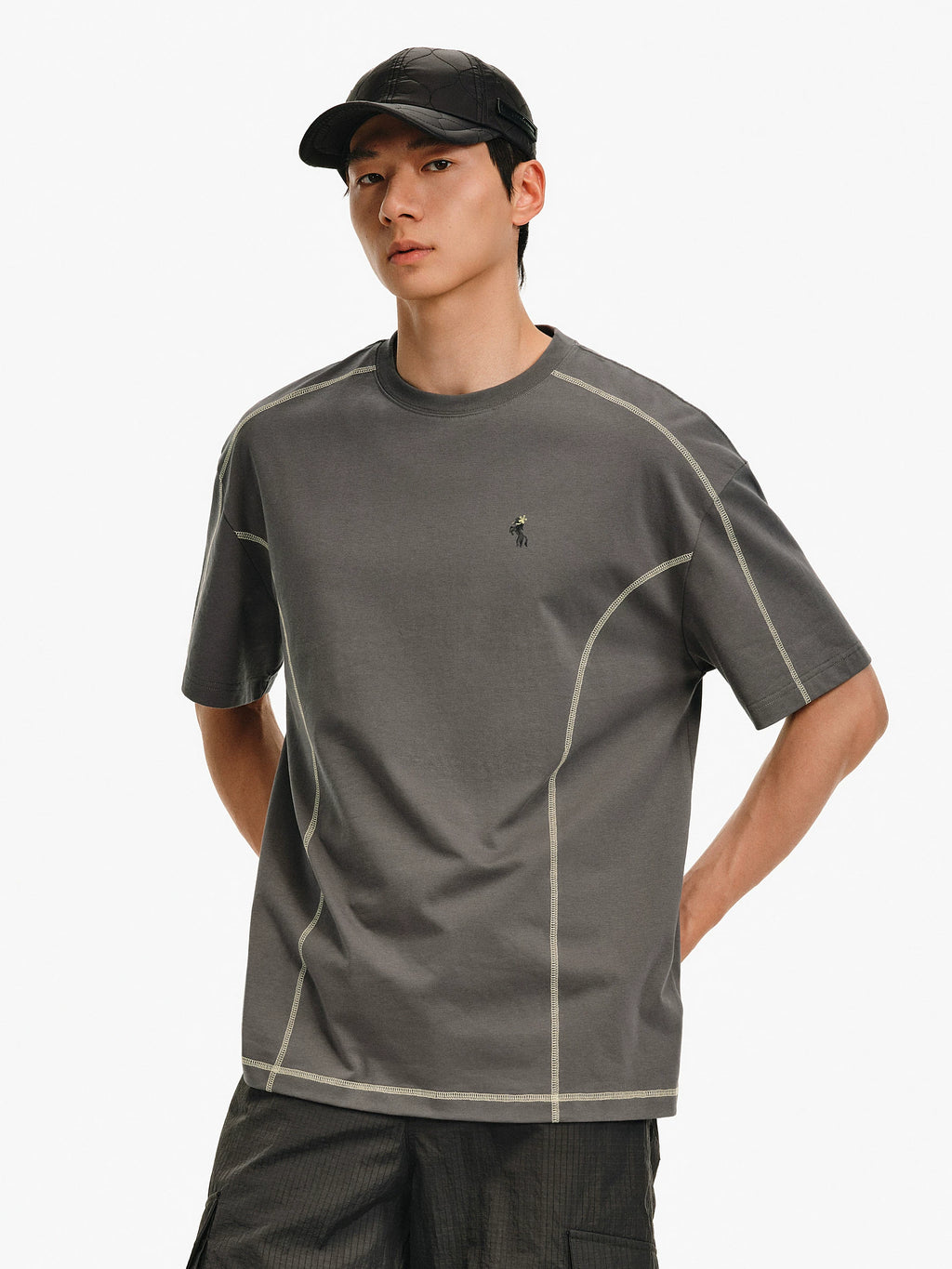 Contrast Stitch Graphic T-Shirt