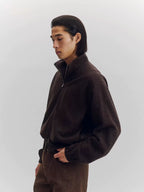 Wool Blend Zip-Up Jacket