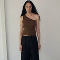 Asymmetrical Ribbed Knit Tank