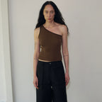 Asymmetrical Ribbed Knit Tank