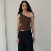 Asymmetrical Ribbed Knit Tank