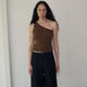 Asymmetrical Ribbed Knit Tank