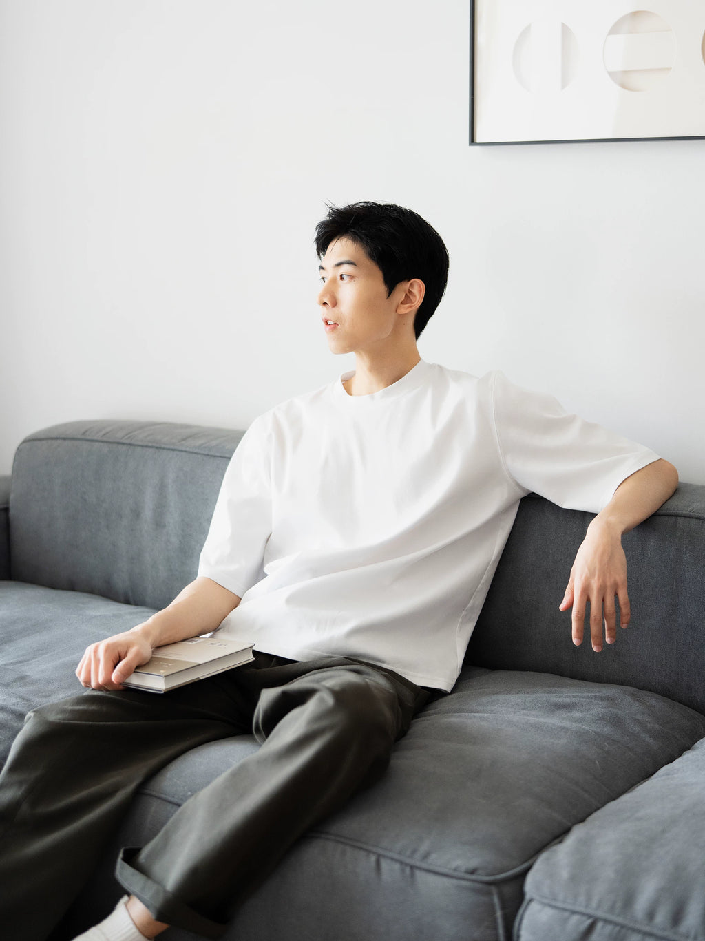 Mercerized Cotton Oversized Crew Neck T-Shirt