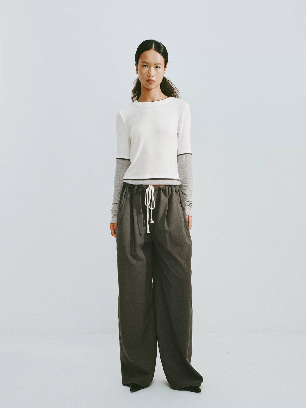 Layered Contrast Sleeve T-Shirt