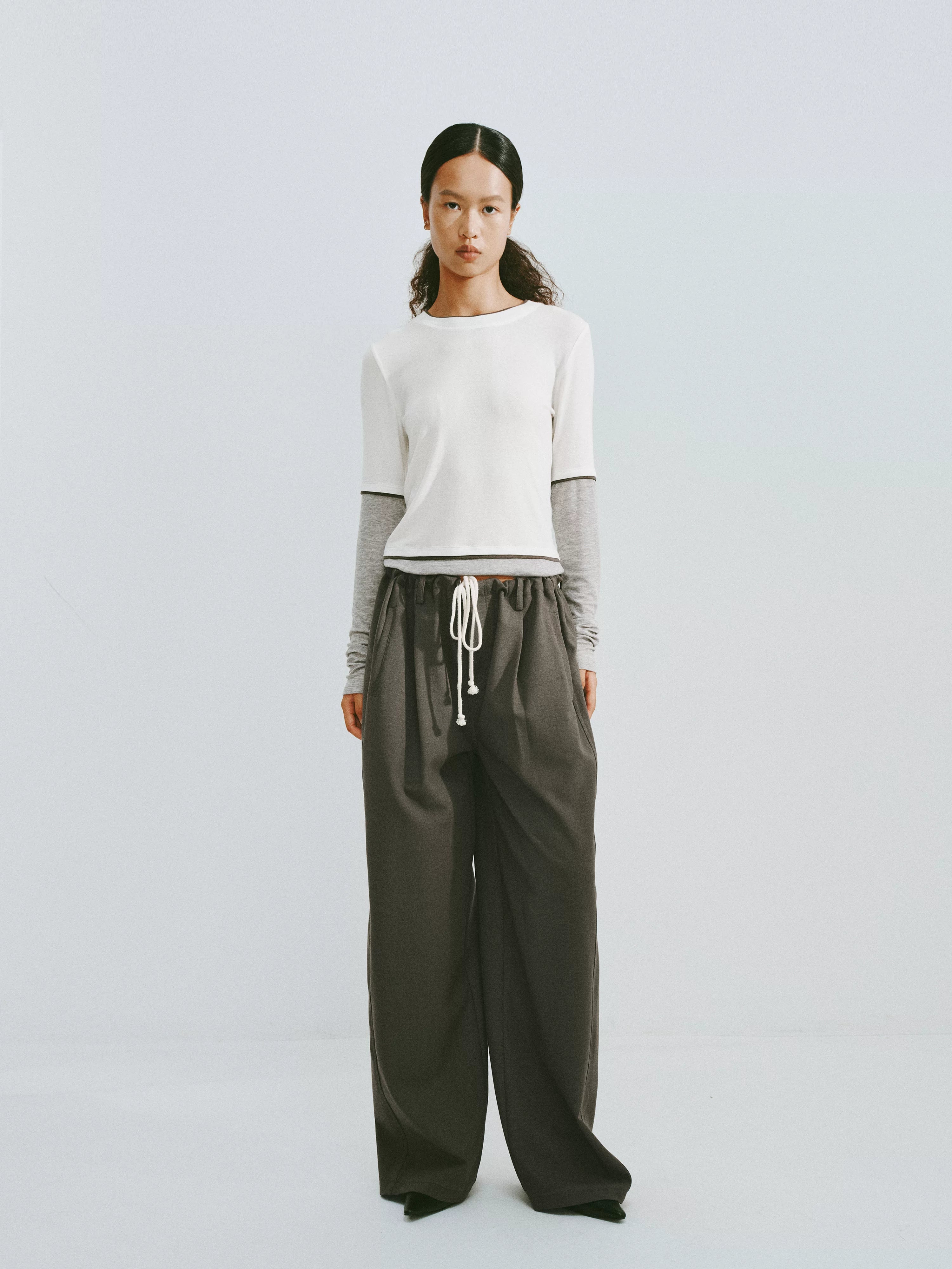 Layered Contrast Sleeve T-Shirt