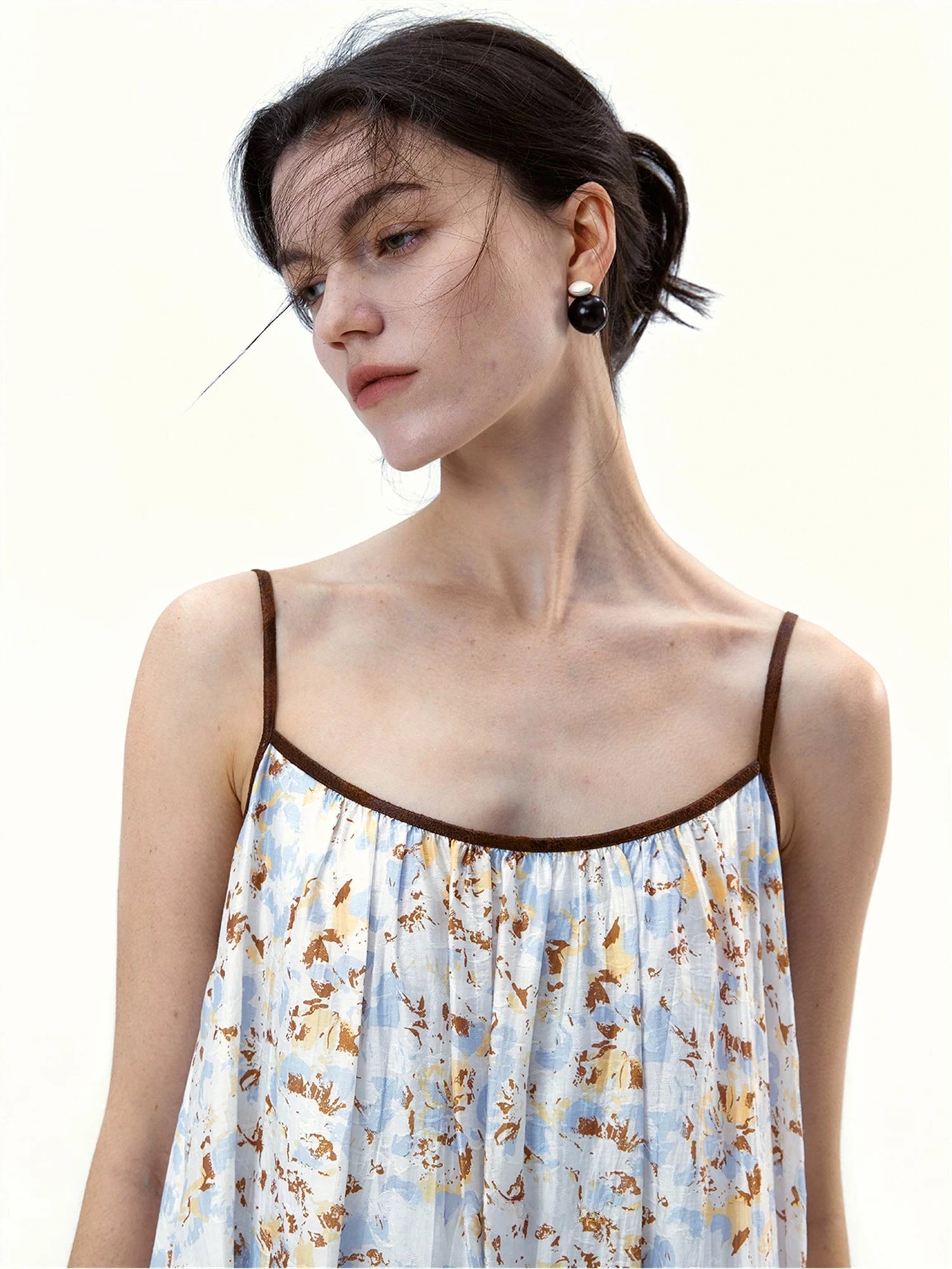 Naples Garden Floral Leather-Belted Dress