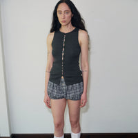 Ribbed Wool Button-Front Tank