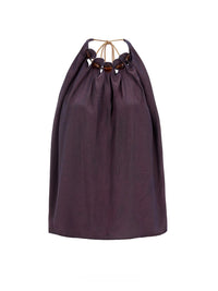Dusk Purple Beaded Halter Top