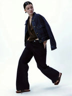 High-Waisted Wide-Leg Denim Jeans