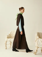 Wrapped Bloom Pleated Midi Dress