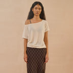 Linen Loop Yarn Off-Shoulder Top