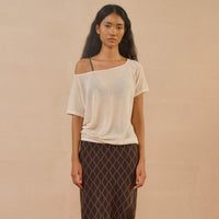 Linen Loop Yarn Off-Shoulder Top