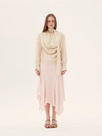 Sequin Embellished Asymmetric Midi Skirt