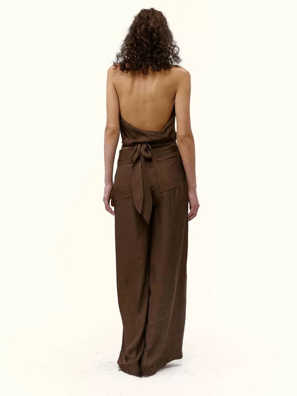 Draped Halter Neck Silk Vest