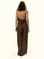 Draped Halter Neck Silk Vest