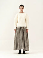 Metallic Flare Maxi Skirt