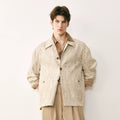Italian Cotton-Linen Jacquard Chore Jacket