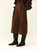 Wool Pleated High-Waisted Culottes