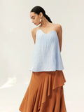 Sculptural Curved Strapless Top