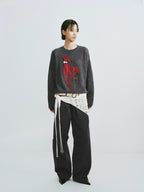 Cropped Wool Button-Down Cardigan