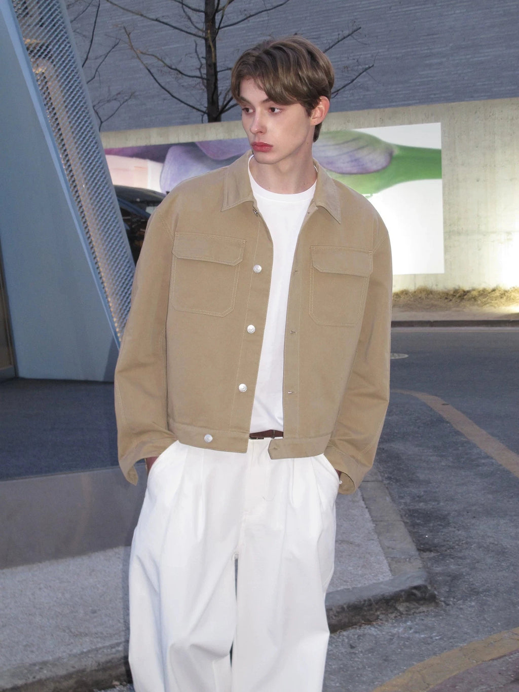 Washed Cotton Twill Chore Jacket