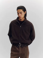 Wool Blend Zip-Up Jacket