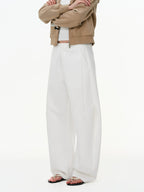 Architectural Wide-Leg Draped Trousers