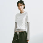 Layered Contrast Sleeve T-Shirt