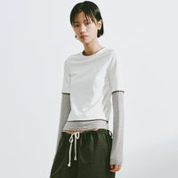 Layered Contrast Sleeve T-Shirt