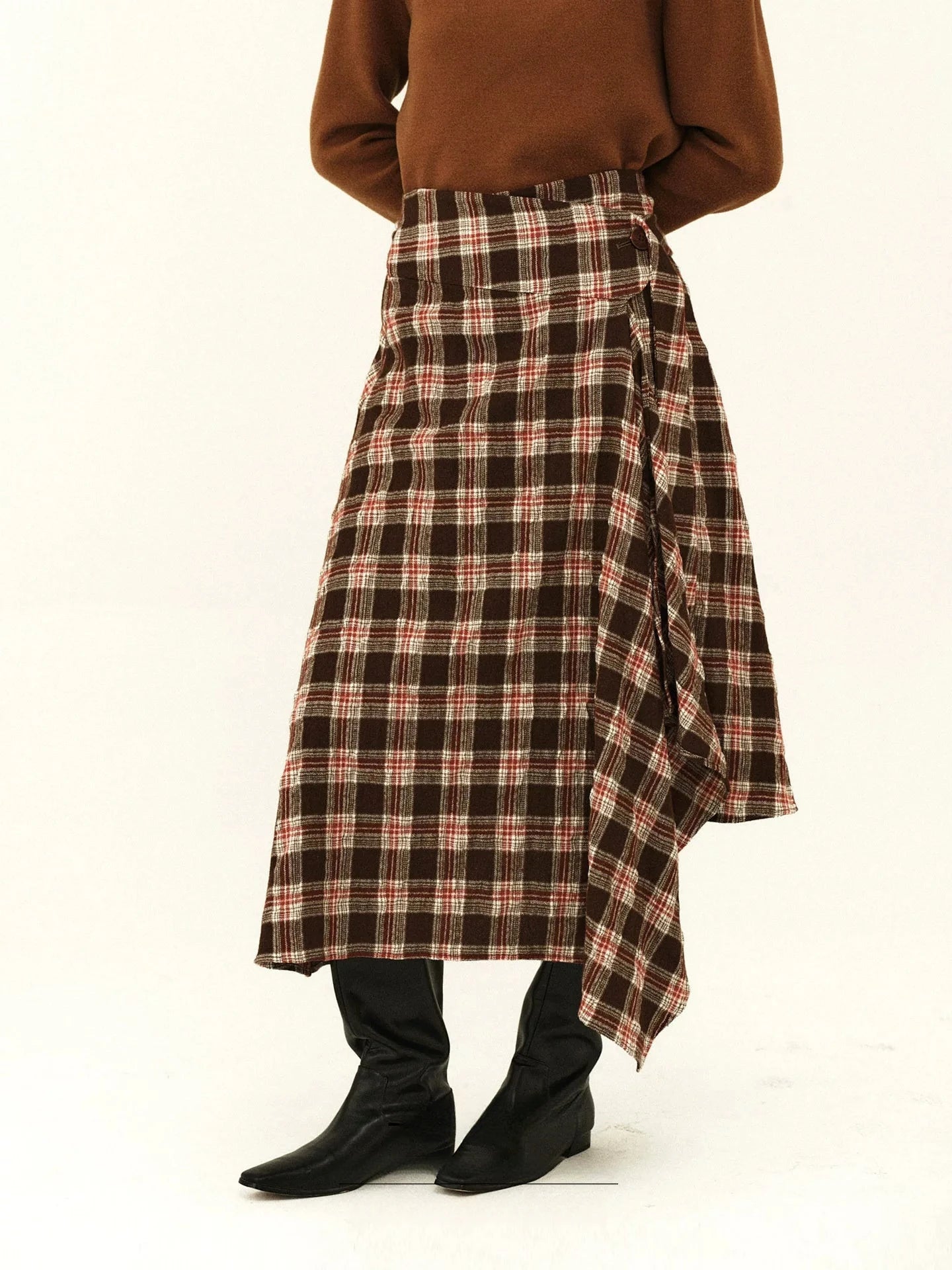 Australian Wool Plaid Wrap Skirt