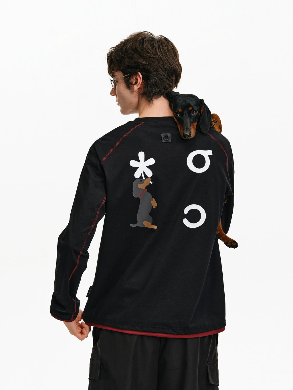 Graphic Print Long-Sleeve Crewneck