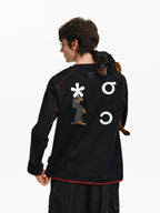 Graphic Print Long-Sleeve Crewneck