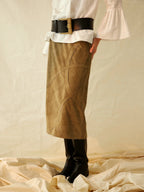 Suede Patchwork Midi Skirt