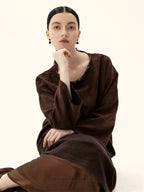 Tiger's Eye Embellished Wide Sleeve Top