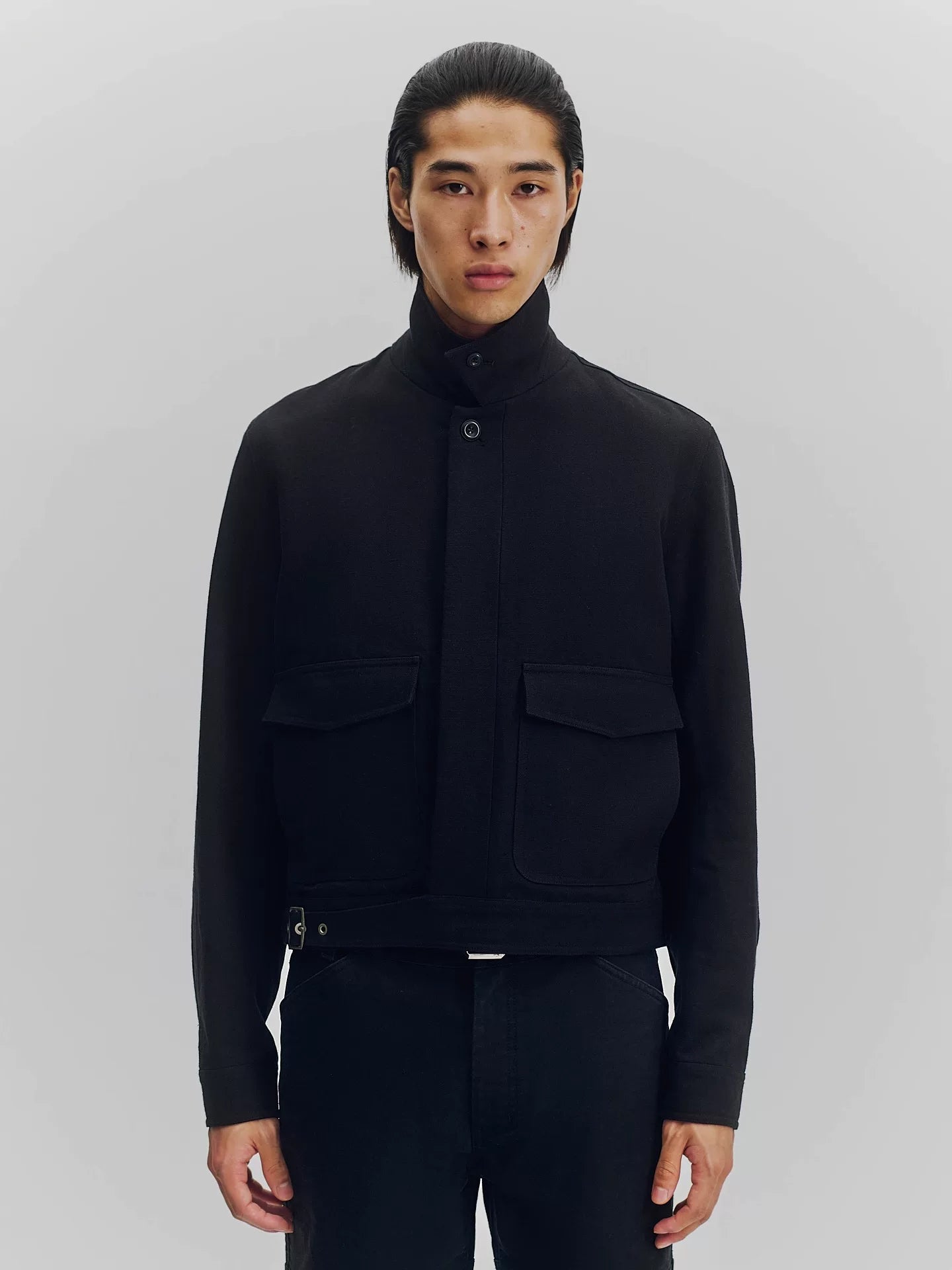 Wool Blend Cropped Field Jacket