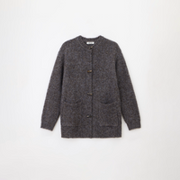 Textured Wool-Blend Loop Yarn Cardigan