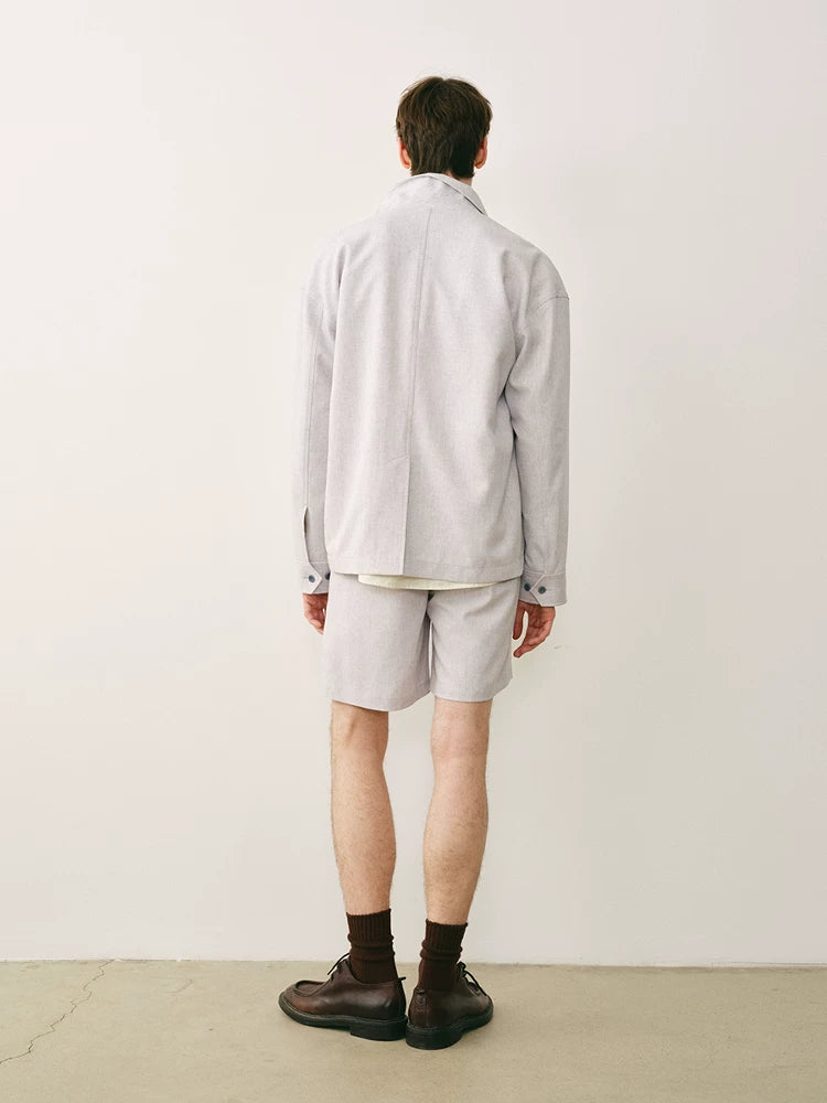 Boxy Single-Breasted Patch Pocket Jacket
