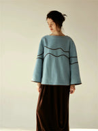 Glacier Veins Reversible Wool Knit Sweater