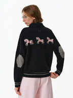 Equestrian Jacquard Polo Sweater