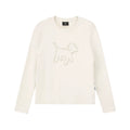 Pearl Embellished Puppy Long Sleeve T-Shirt