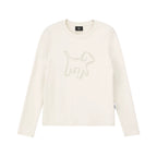 Pearl Embellished Puppy Long Sleeve T-Shirt