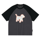 Graphic Dog Print Raglan T-Shirt