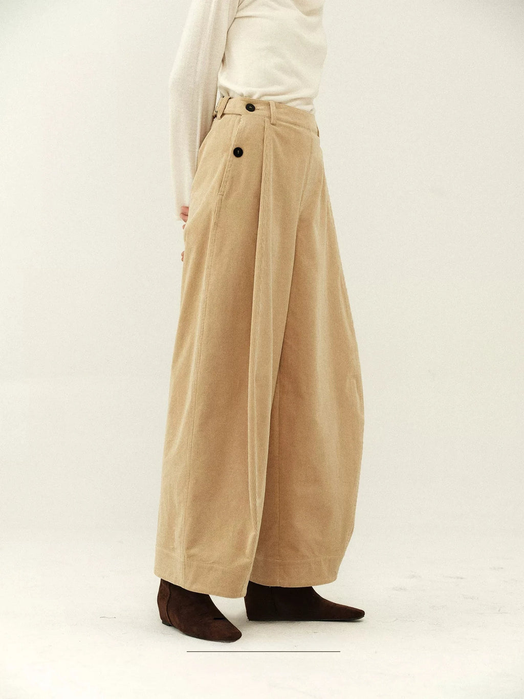 Washed Corduroy Balloon Trousers
