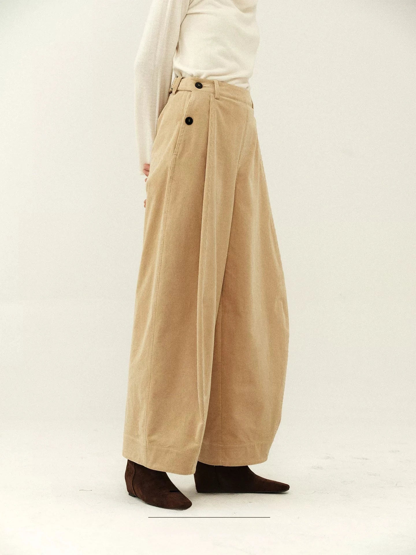 Washed Corduroy Balloon Trousers